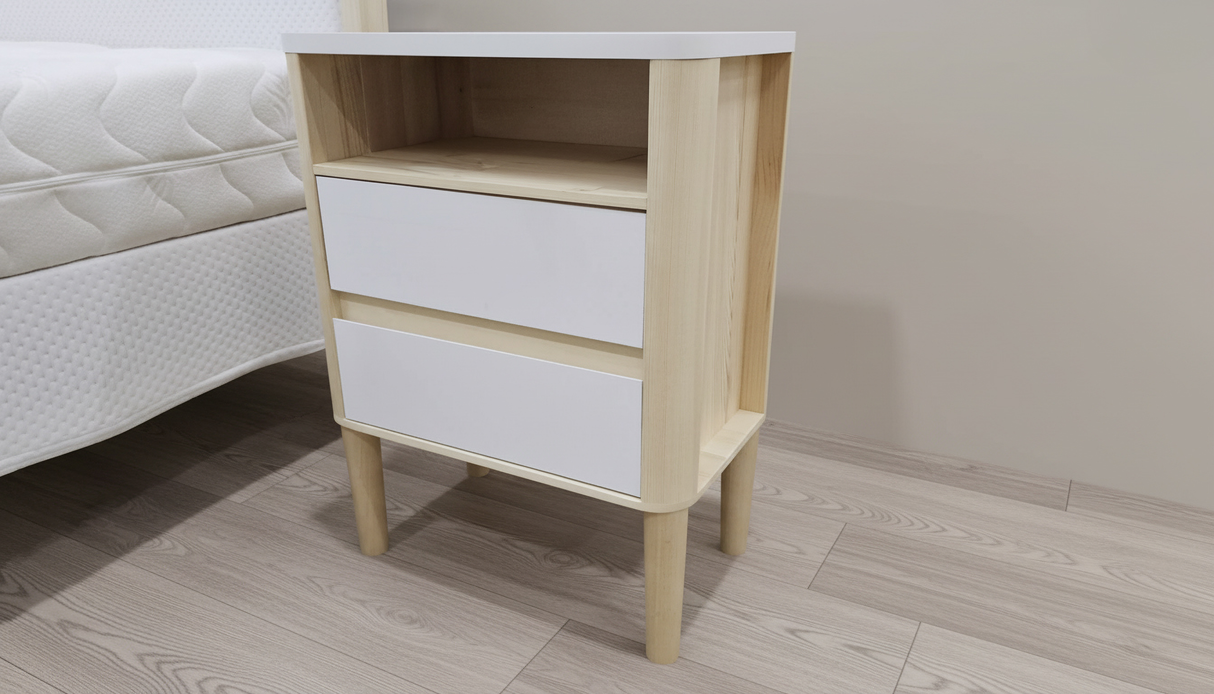 House Of Dreamz Base de cama em madeira com cabeceira